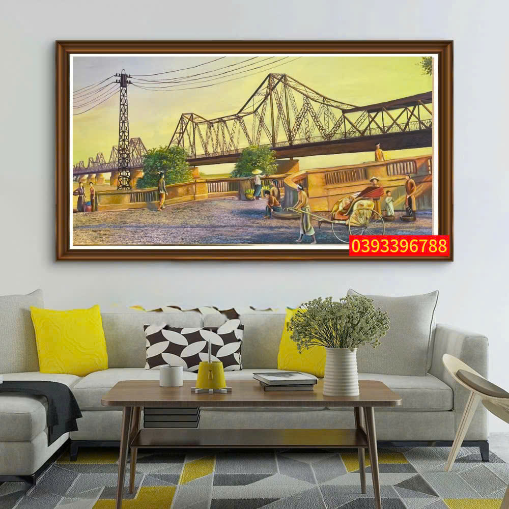 TRANH SƠN DẦU CẦU LONG BIÊN