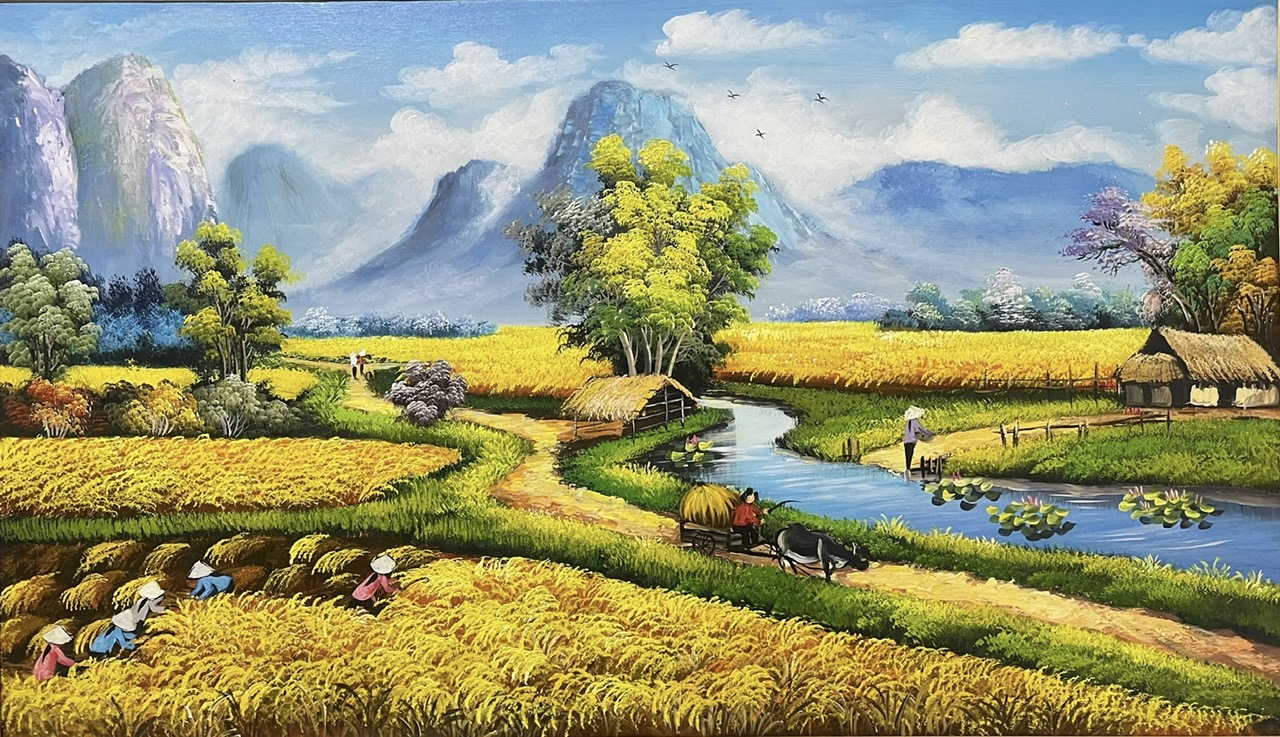 TRANH ĐỒNG QUÊ MÙA LÚA CHÍN - Ảnh 2