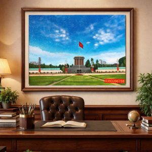 TRANH SƠN DẦU LĂNG BÁC HỒ