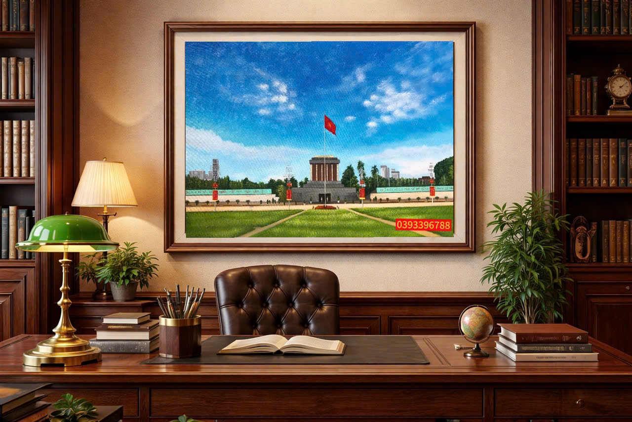 TRANH SƠN DẦU LĂNG BÁC HỒ