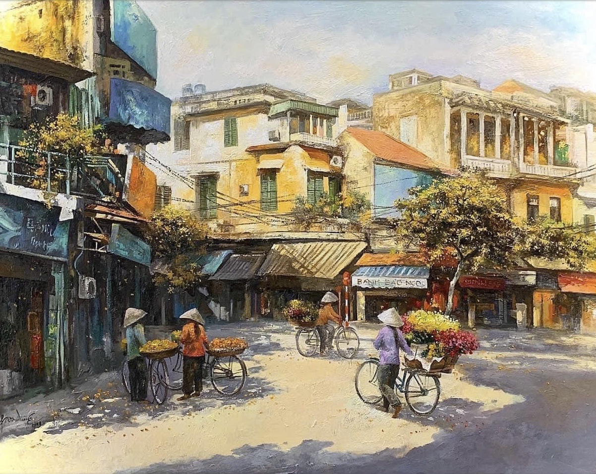 TRANH SƠN DẦU PHỐ CỔ HÀ NỘI 11 - Ảnh 2