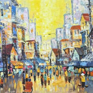 Alternative view of TRANH SƠN DẦU PHỐ CỔ HÀ NỘI TRỪU TƯỢNG