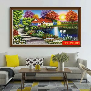 TRANH PHONG CẢNH CHÂU ÂU NGÔI NHÀ HẠNH PHÚC