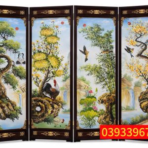 BỘ TRANH TỨ QUÝ TÀI LỘC TÙNG CÚC TRÚC MAI