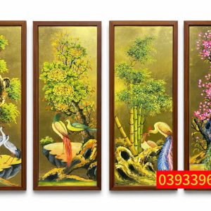 TRANH TỨ QUÝ TÙNG TRÚC CÚC MAI-XUÂN HẠ THU ĐÔNG