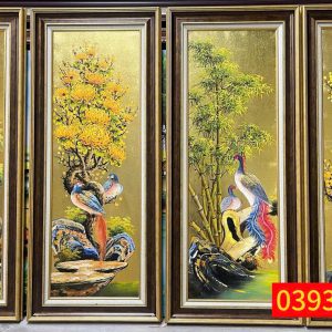 BỨC TRANH TỨ QUÝ TÙNG TRÚC CÚC MAI