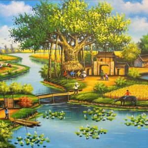 Alternative view of TRANH SƠN DẦU LÀNG QUÊ YÊN BÌNH